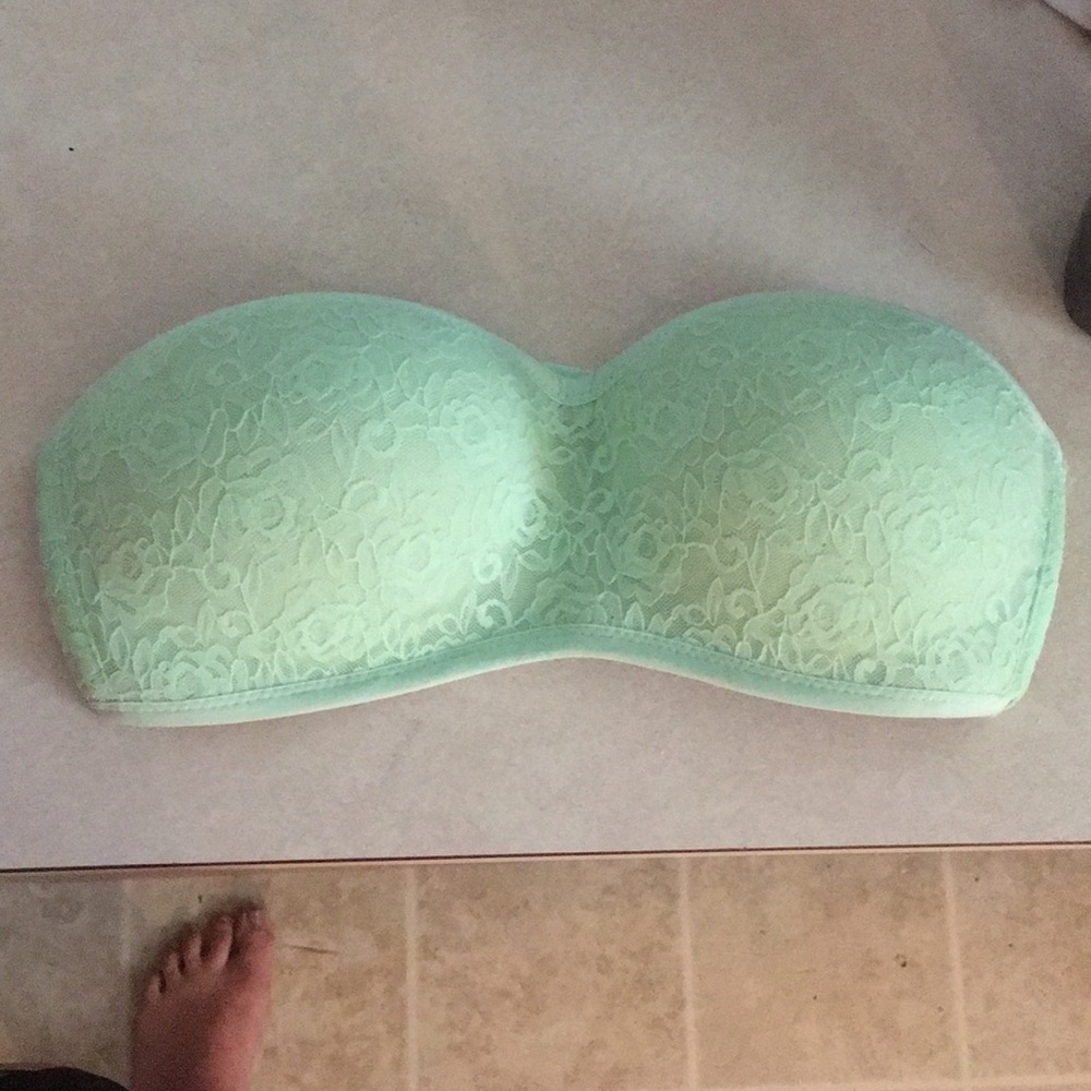 Pink strapless lace bandeau